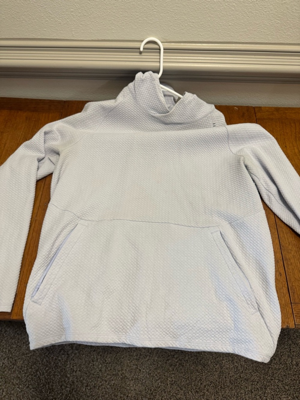 lululemon athletica light gray textured pullover hoodie